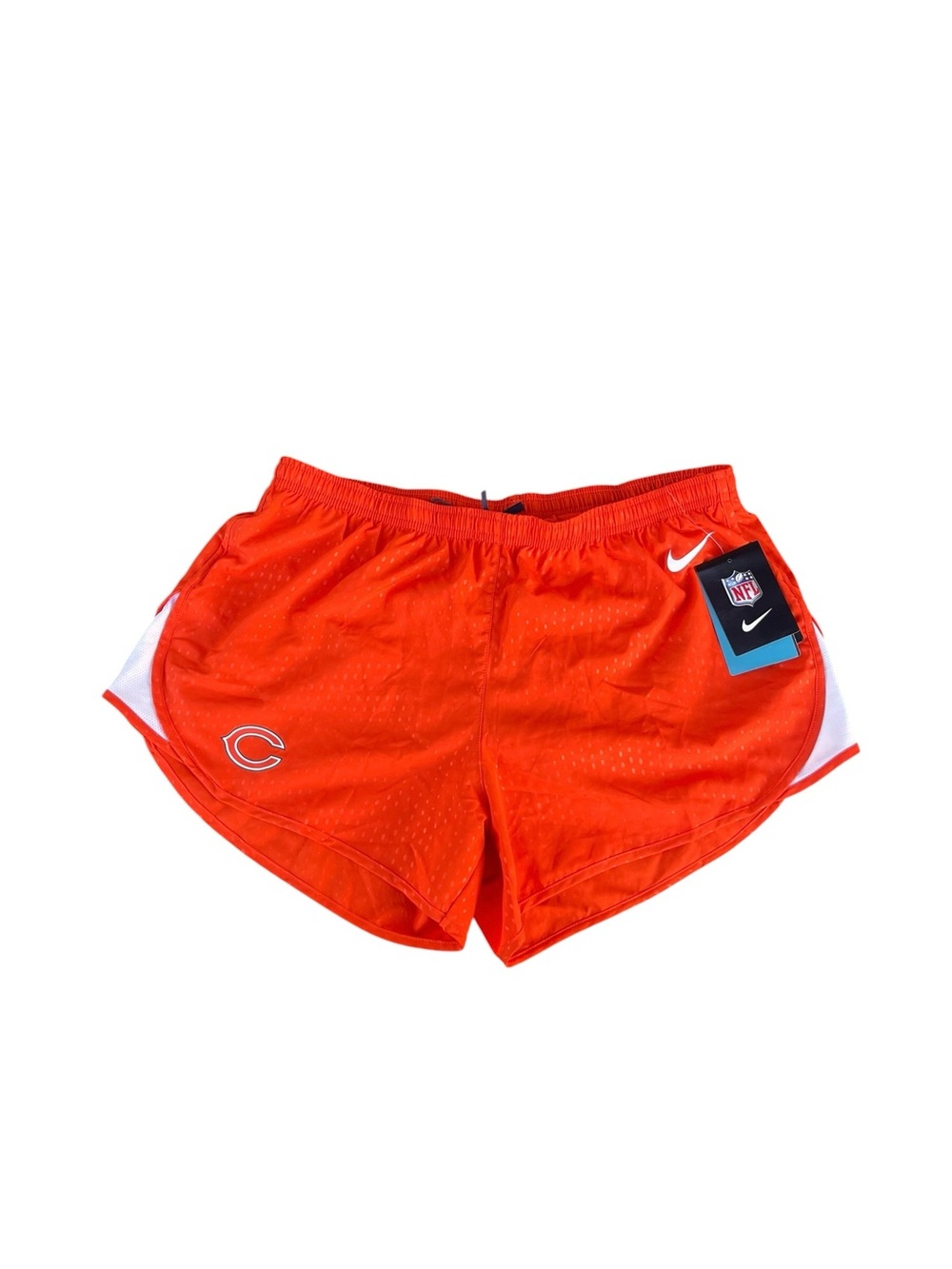 Nike Women's Orange Athletic Shorts with White Panels